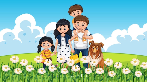 Vector group of family member characters