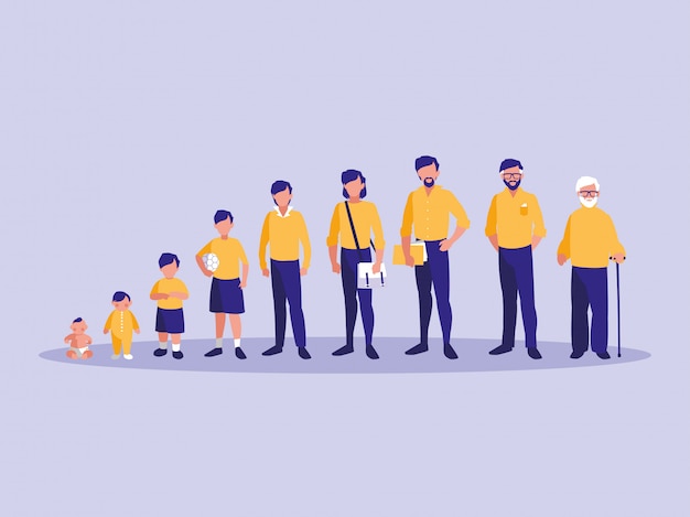 Group of family members avatar character