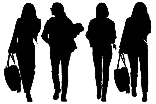 Group of Fashion Model Girl's Silhouettes