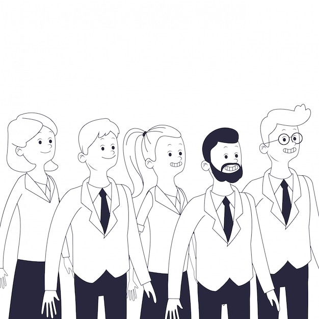 Vector group of friends cartoon