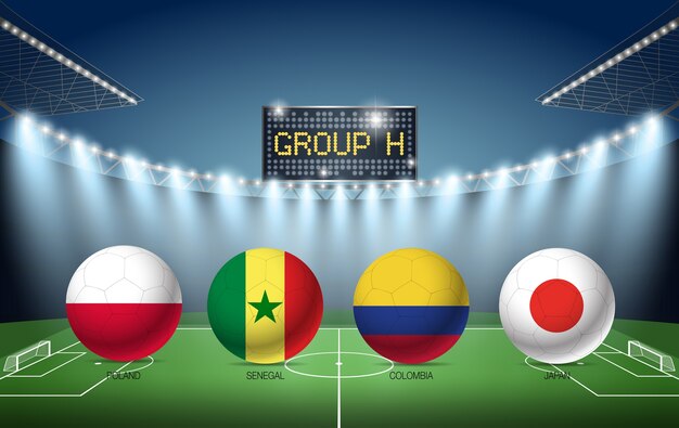 Vector group h soccer tournament russia 2018 (poland, senegal, colombia, japan)