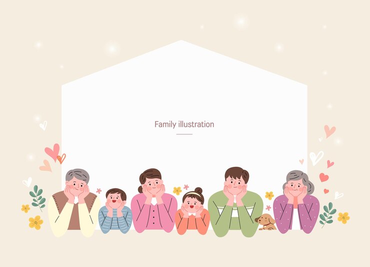 Vector 幸せな家族のイラストのグループ