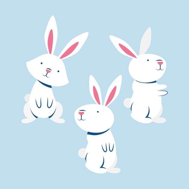 Vector group of little rabbits characters