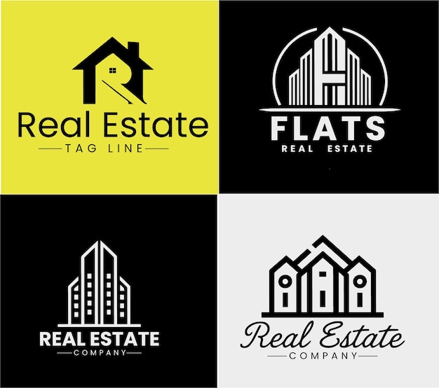 a group of logos for real estate rental homes