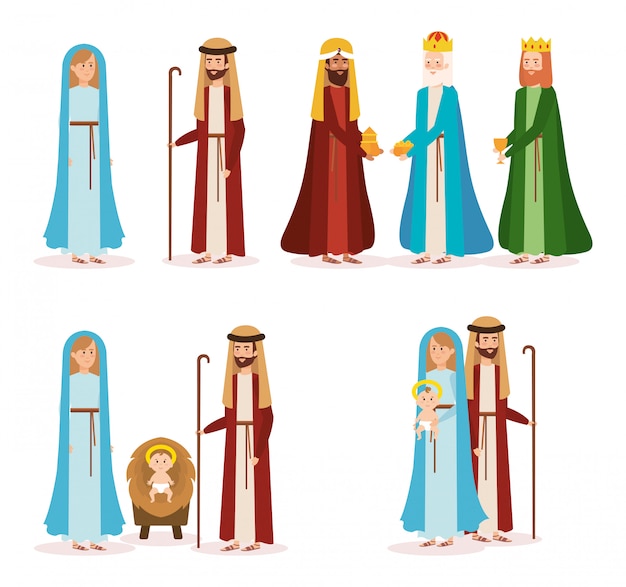 Group of manger characters