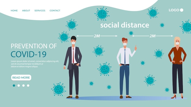 A group of masked people maintain a social distancePrecautions during the outbreak of coronavirus