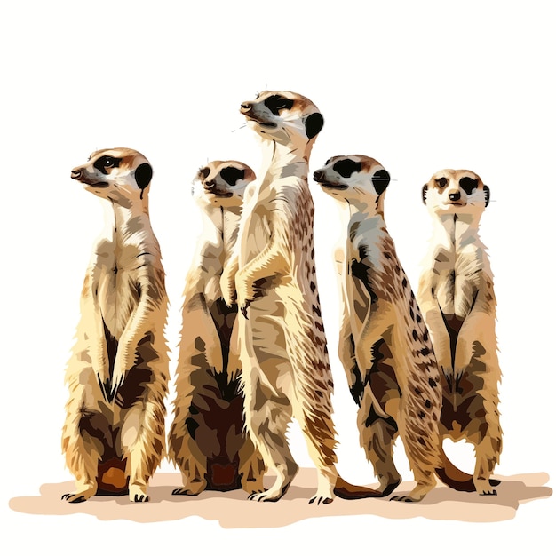 Vector a group of meerkats 1