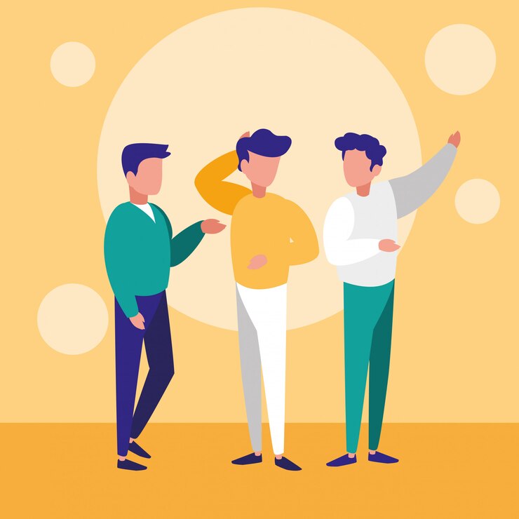 Vector 캐릭터 포즈 남자의 그룹