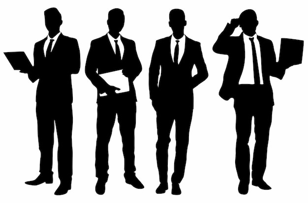 A group of men in suits with a white background