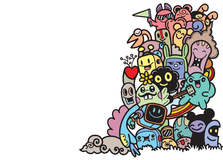 Vector あなたのデザインのためのモンスターのグループ