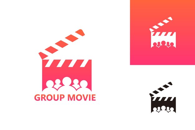 Gruppo movie logo template design vector, emblem, design concept, creative symbol, icon