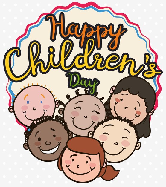 Group of multiracial children smiling and celebrating their Day