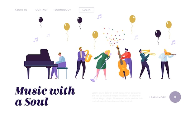 Group of Musician Artists Landing page template