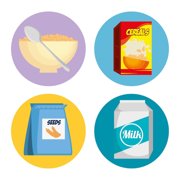 group of nutritive food icons vector illustration design