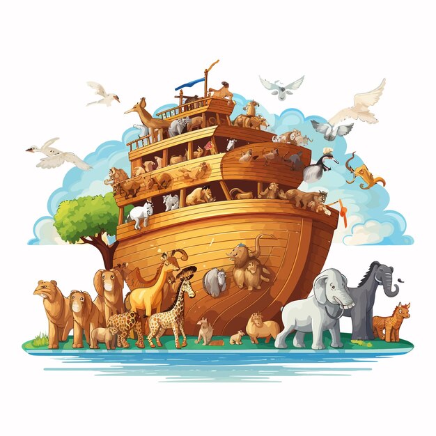 Premium Vector | Group_of_noahs_ark_vector_illustrated