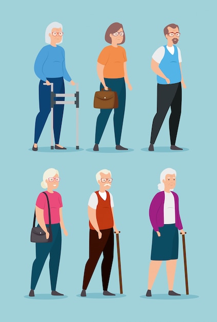 Группа пожилых людей аватар персонажа