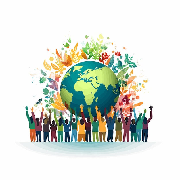 Vector group_of_raised_hands_of_people_of_diverse_cultures vector