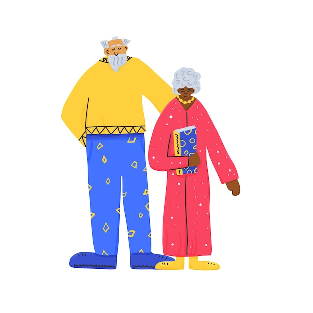 Group of old people isolated Vector illustration