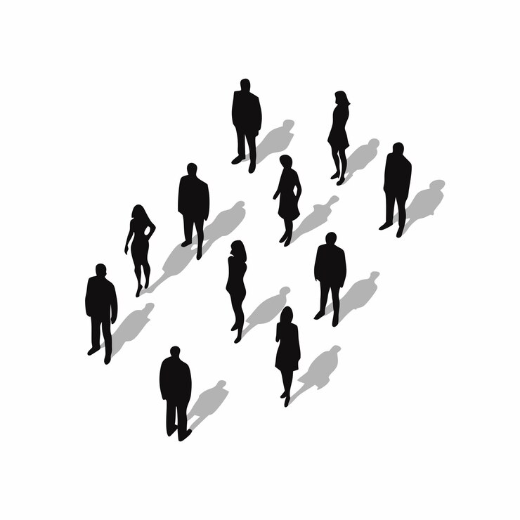 Vector a group of people are walking in a line