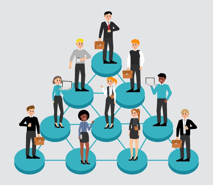 Vector group of people business people and business women working in office vector character design