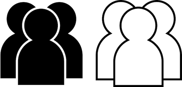 Икона группы люди команда отряд сообщество знак символ в линии глиф и стиль линии векторная иллюстрация