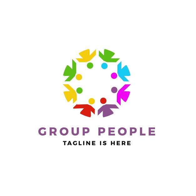 Group people logo vector icon illustration