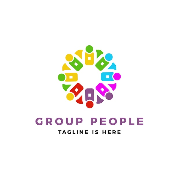 Group people logo vector icon illustration