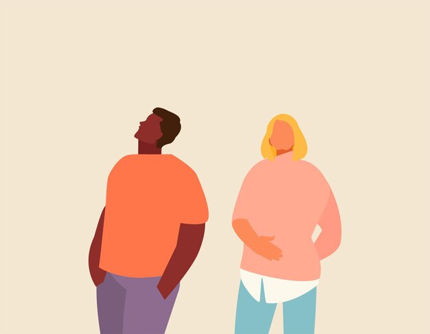 group of people looking up. advertising and events. vector modern illustration