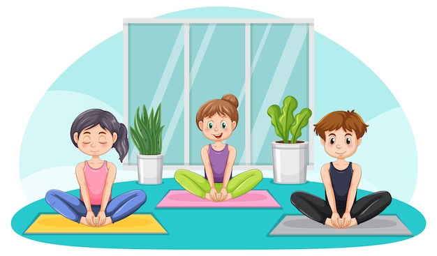 group of people practicing yoga
