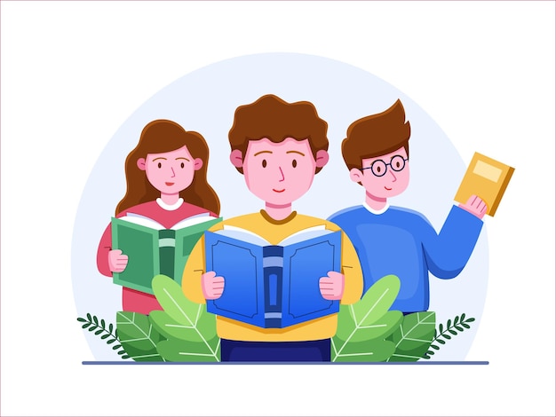 Gruppo di persone che leggono insieme il libro