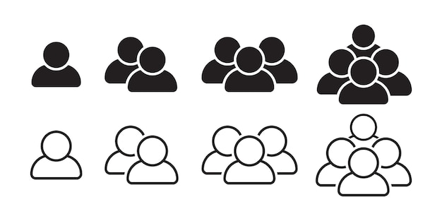 Group people set vector icon