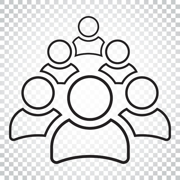 人のグループ ベクトルアイコン ラインスタイル 人のアイコンイラスト 単純なビジネスコンセプト ピクトグラム 孤立した背景