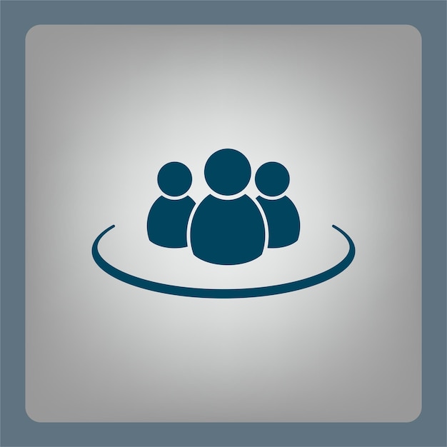Group of people with leader chat business symbol Vector illustration on a gray background Eps 10