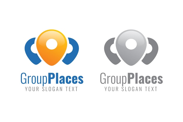 Vector group places logo template