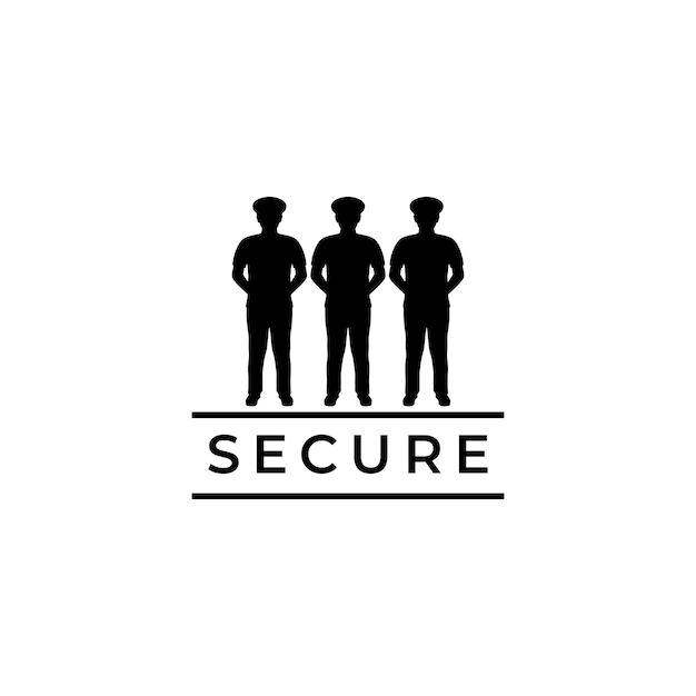 Design del logo dell'uomo di sicurezza del gruppo