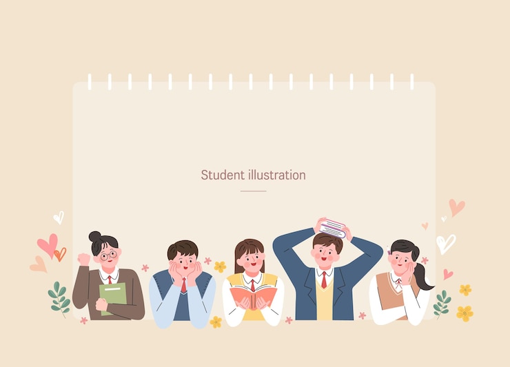 Vector 학생 일러스트레이션 그룹