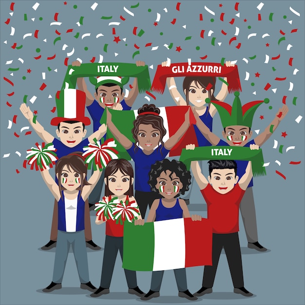 Group of Supporter from Italy National Football Team