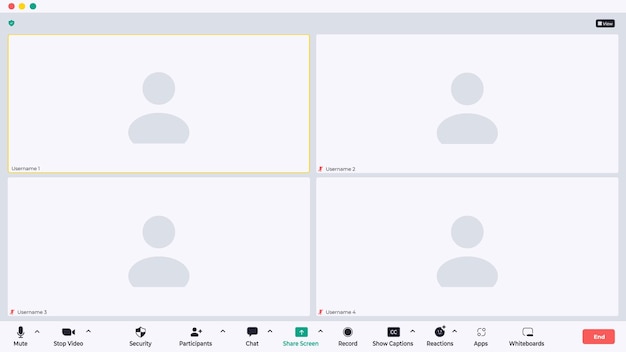Group video meeting user interface video conference calls window overlay
