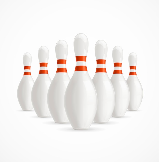 Group of White Bowling Pins Vector illustration