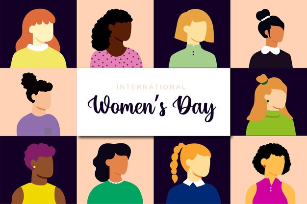 Vector group of women flat design international women day