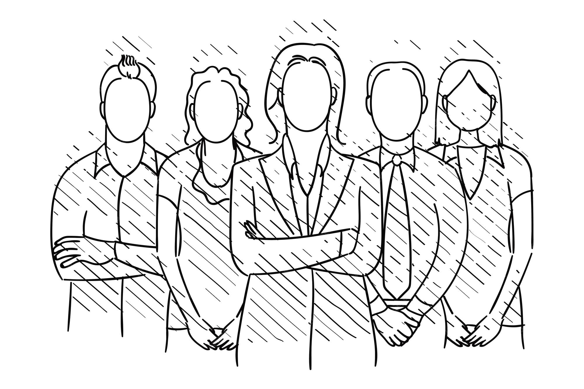Premium Vector Group of young and confident business people stand