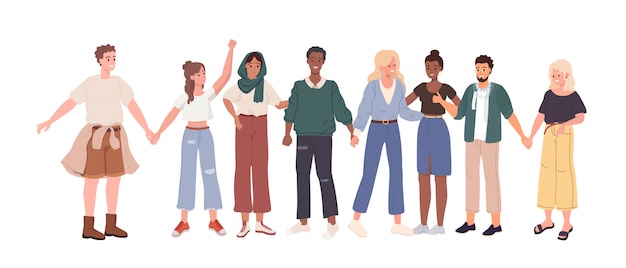 group of young people of different nationalities. collection of joyful african, chinese