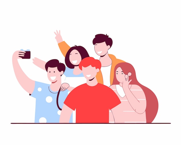 Group of young people posing for a photo illustration