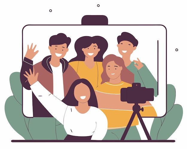 group of young people posing for a photo illustration