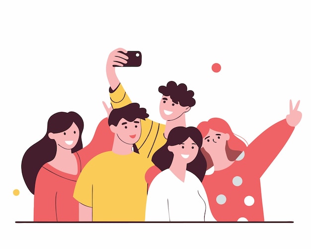 Group of young people posing for a photo illustration