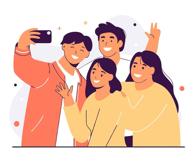 Group of young people posing for a photo illustration