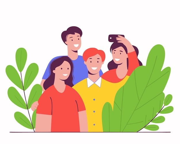 Group of young people posing for a photo illustration