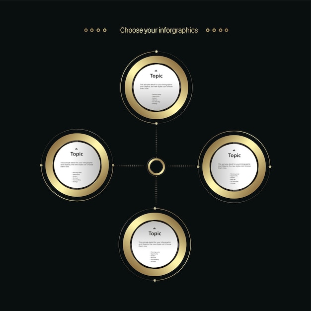 Groups of Luxury circle multipurpose Infographic