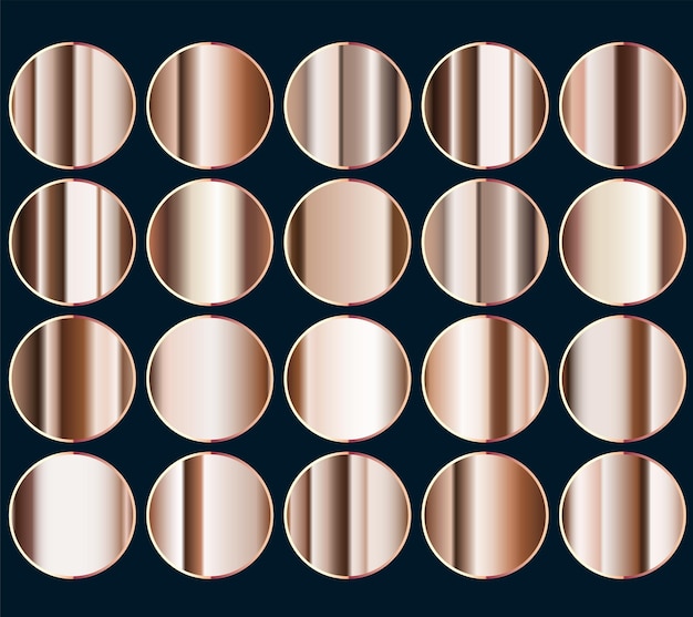 Vector groups metalic gold gradients colors collection of grey gradient swatches for design