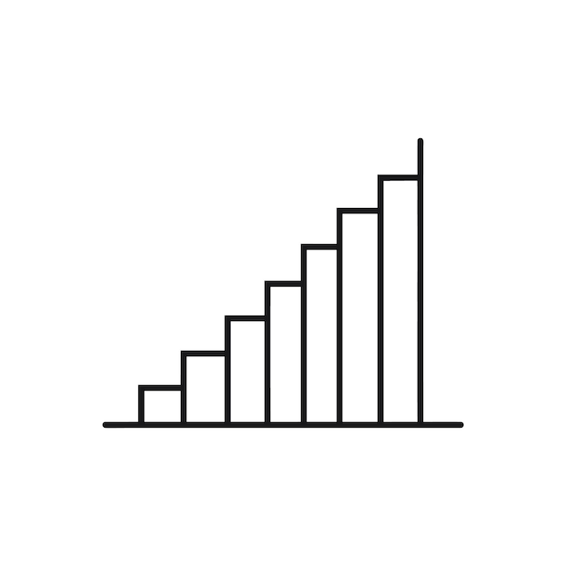 Grow bar graph icon vector